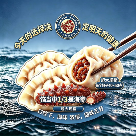 包罗万有超大海参饺子，本周末安排配送！