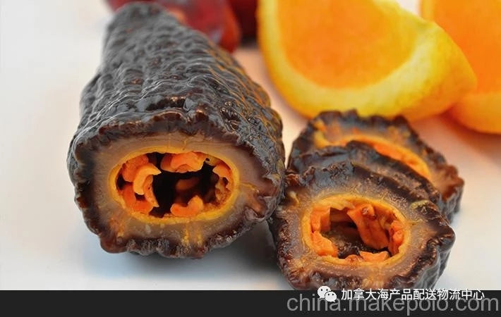 中国配送；筒状北极切片即食海参。每袋1斤包装. 4斤/箱