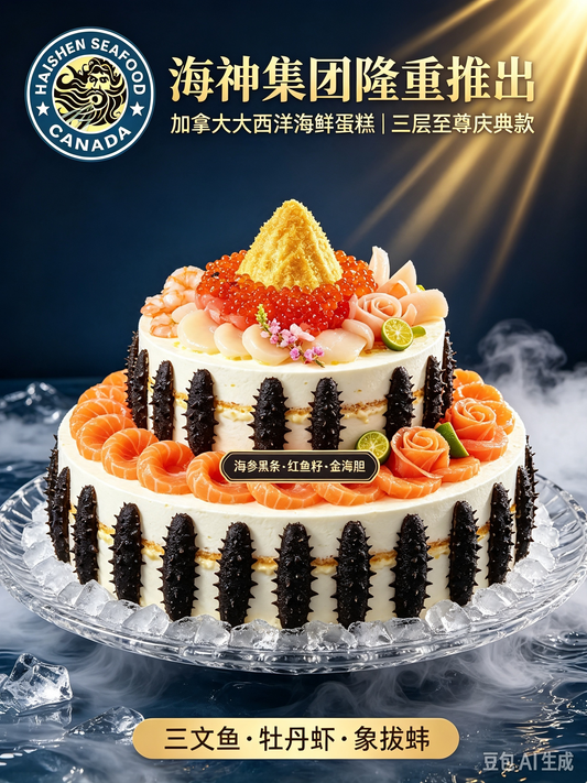 包罗万有【瀚海尊寿】三层至尊海鲜蛋糕🎉（个性化定制）