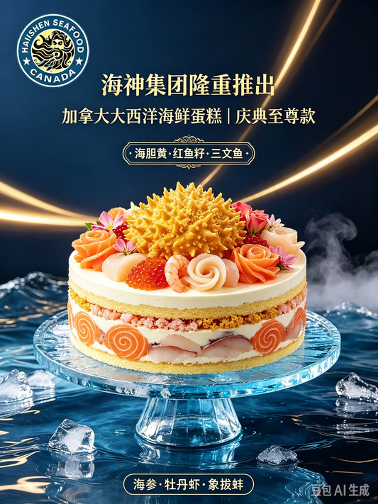 包罗万有【瀚海尊寿】三层至尊海鲜蛋糕🎉（个性化定制）