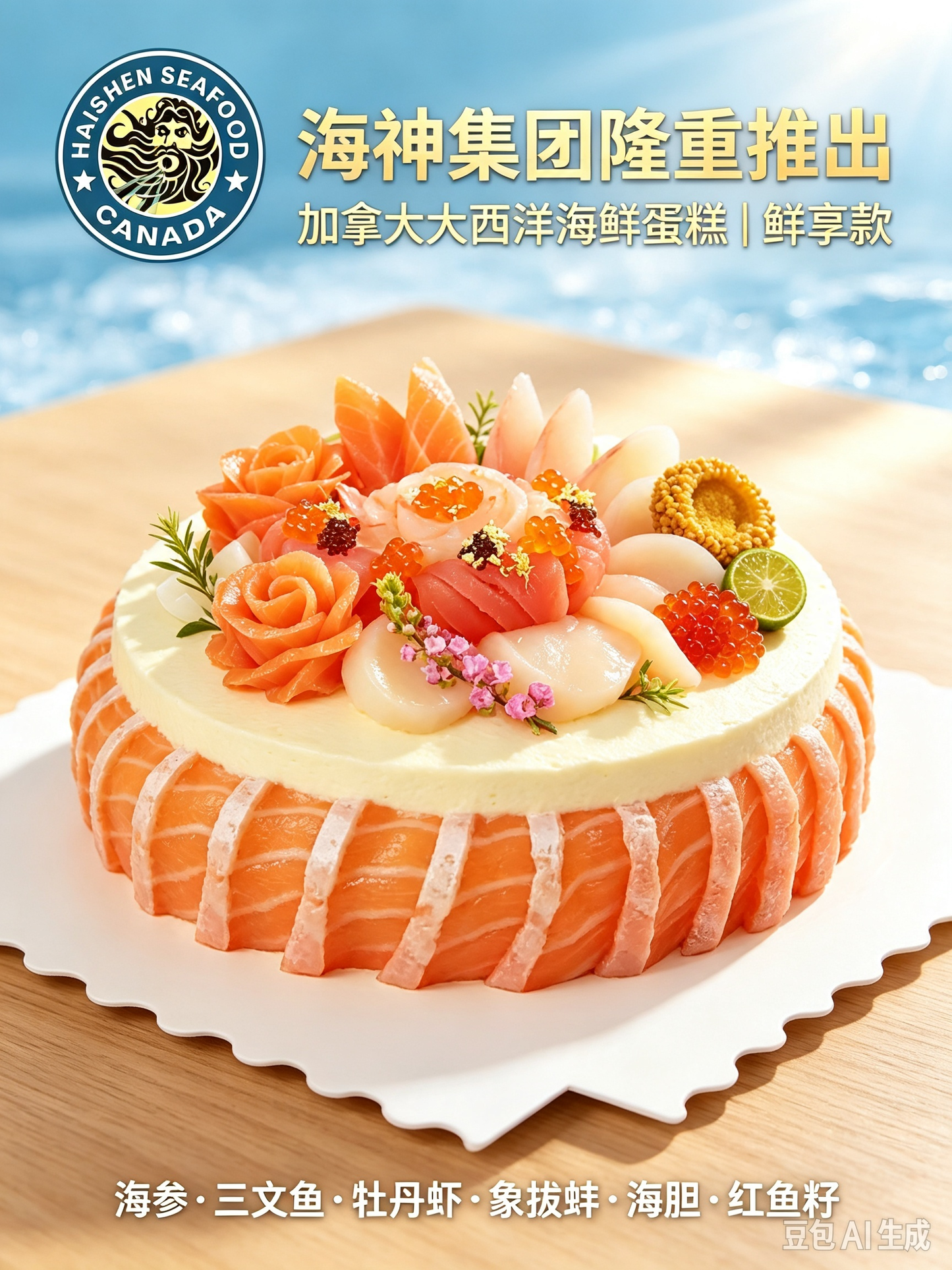 包罗万有【瀚海尊寿】三层至尊海鲜蛋糕🎉（个性化定制）