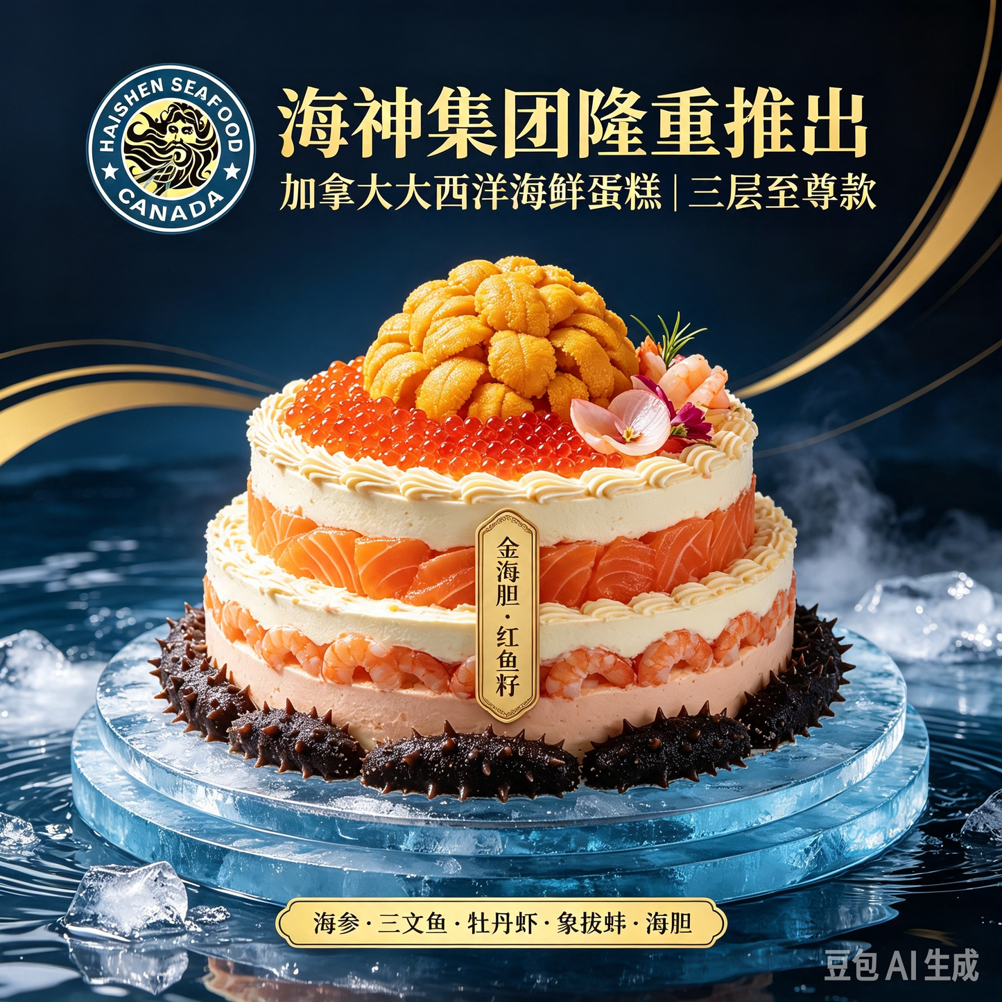 包罗万有【瀚海尊寿】三层至尊海鲜蛋糕🎉（个性化定制）