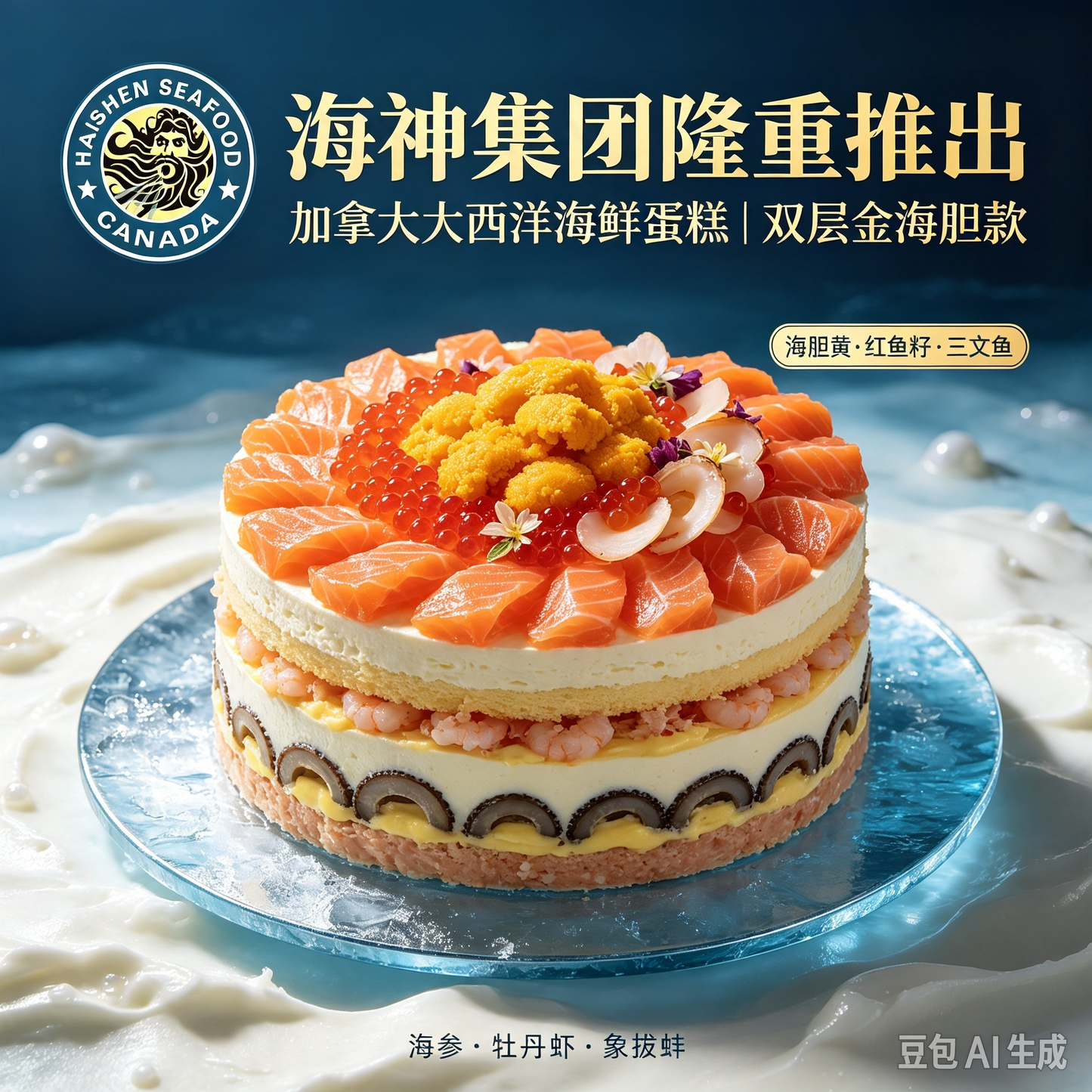 包罗万有【瀚海尊寿】三层至尊海鲜蛋糕🎉（个性化定制）