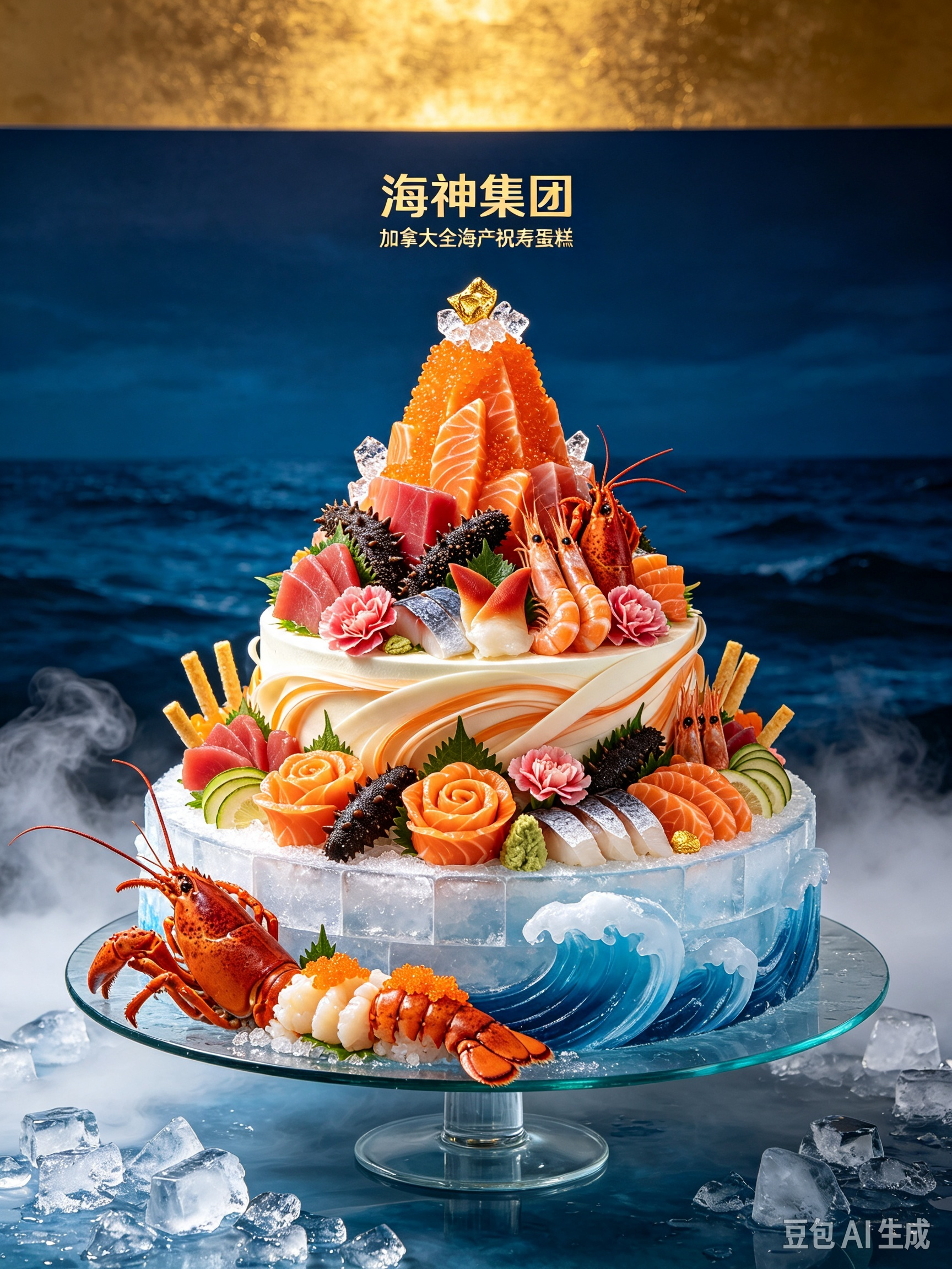 包罗万有【瀚海尊寿】三层至尊海鲜蛋糕🎉（个性化定制）