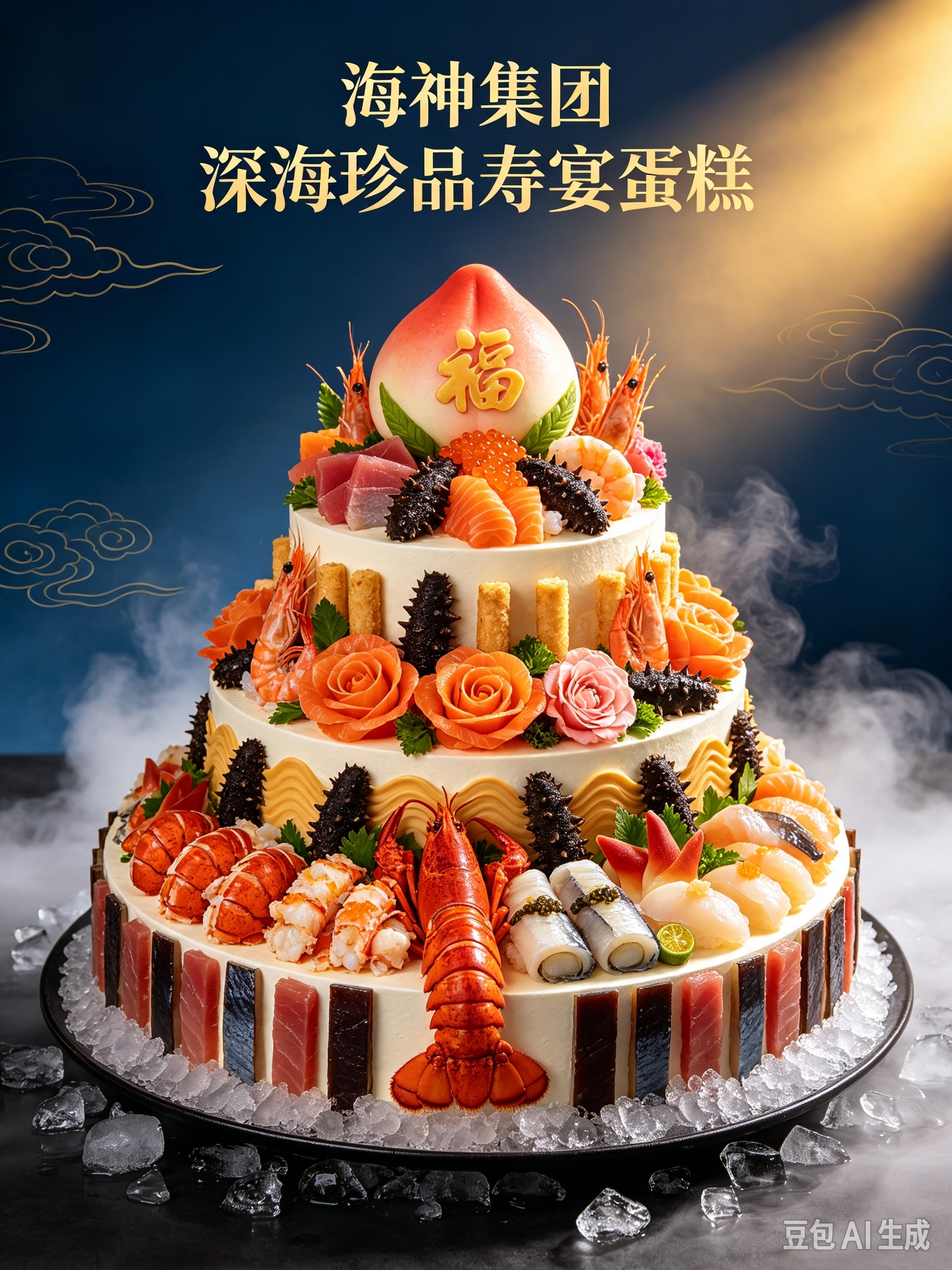 包罗万有【瀚海尊寿】三层至尊海鲜蛋糕🎉（个性化定制）
